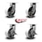 Service Caster 8 Inch Heavy Duty Semi Steel Cast Iron Wheel Swivel Caster Set with 2 Brakes SCC-KP92S830-SSR-2-SLB-2 - alternate 1
